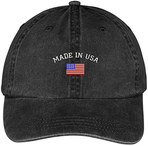 Trendy Apparel Shop American Flag and Made in USA Embroidered Soft Washed Patriotic Cap
