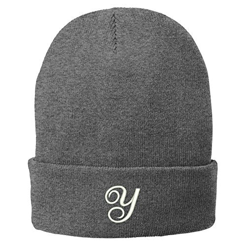 Trendy Apparel Shop Letter Y Embroidered Winter Knitted Long Beanie