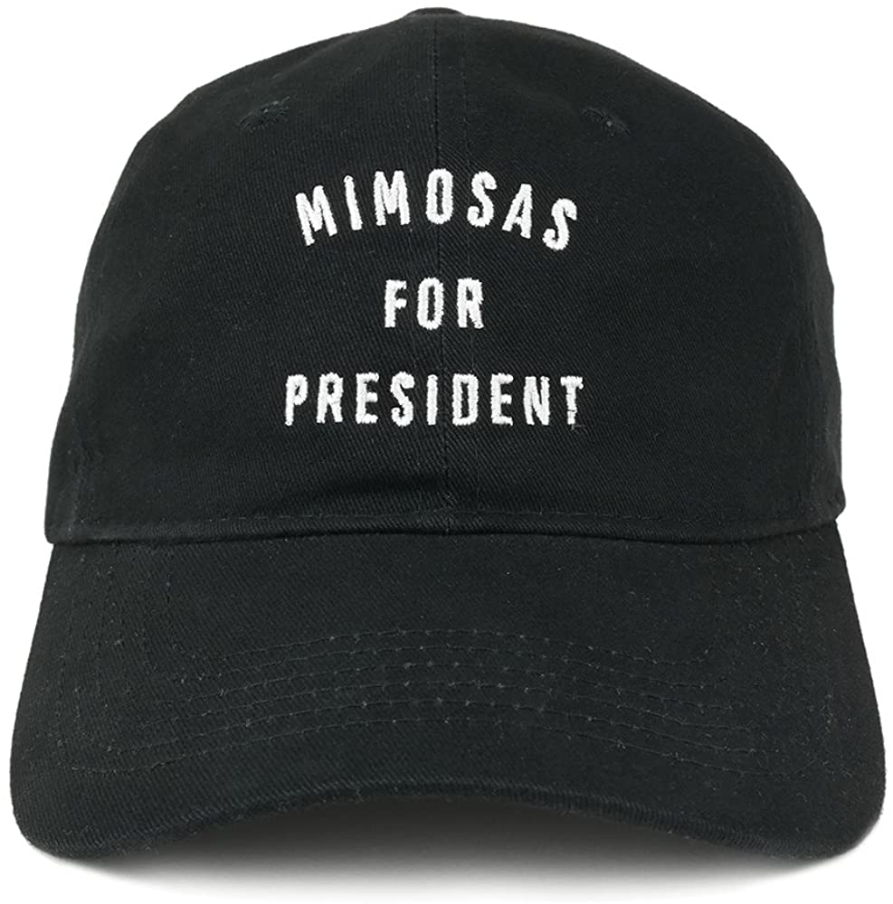 Trendy Apparel Shop Mimosas For President Embroidered 100% Cotton Adjustable Cap - Red