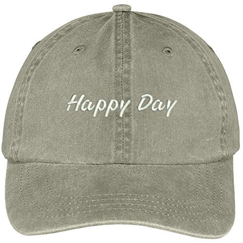 Trendy Apparel Shop Happy Day Embroidered Washed Cotton Adjustable Cap