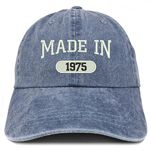 Trendy Apparel Shop Made in 1975 Embroidered 46th Birthday Washed Baseball Cap