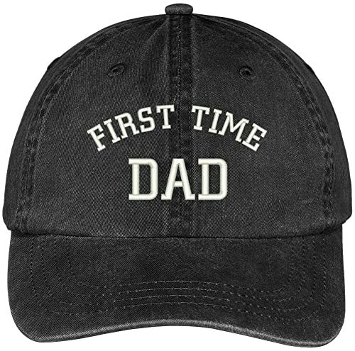 Trendy Apparel Shop First Time Dad Embroidered Pigment Dyed Low Profile Cotton Cap