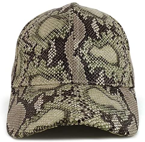 Trendy Apparel Shop Snake Skin PU Structured Baseball Cap