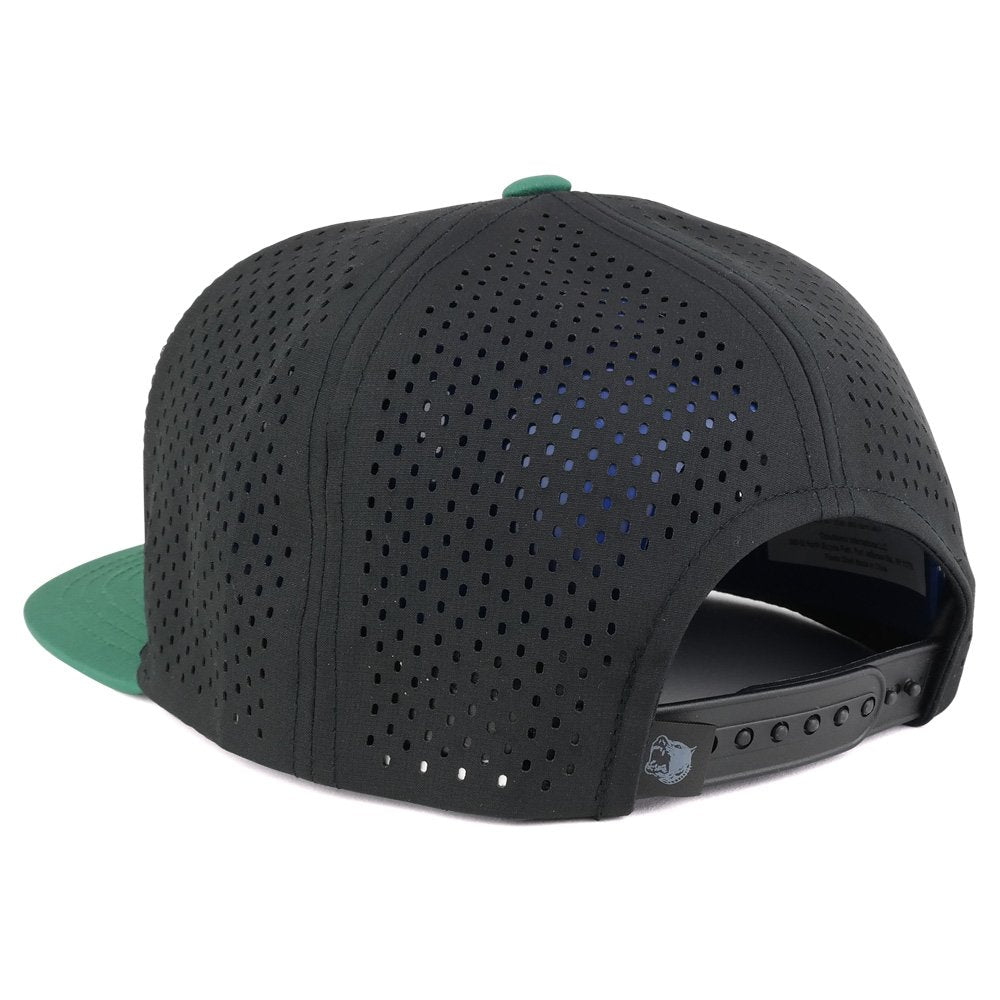 Trendy Apparel Shop Cool Fabric Two-Tone Flatbill Blank Snapback Mesh Cap