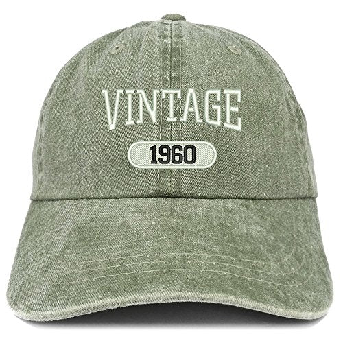 Trendy Apparel Shop Vintage 1960 Embroidered  Soft Crown Washed Cotton Cap
