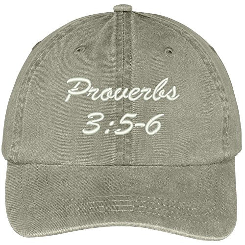 Trendy Apparel Shop Bible Verse Proverbs 3:5-6 Embroidered Pigment Dyed Cotton Baseball Cap