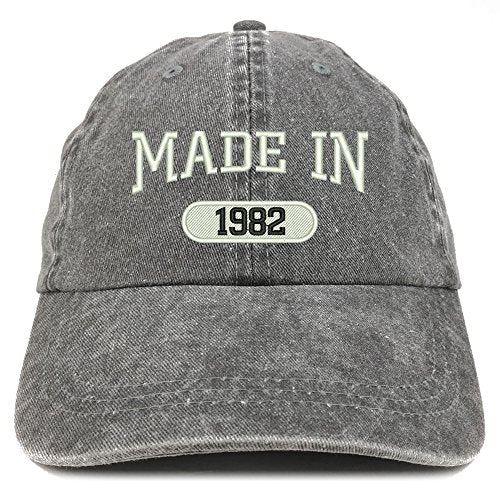 Trendy Apparel Shop Made in 1982 Embroidered 39th Birthday Washed Baseball Cap