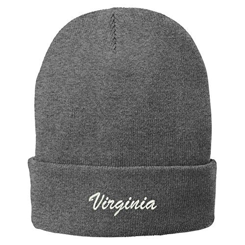 Trendy Apparel Shop Virginia Embroidered Winter Folded Long Beanie
