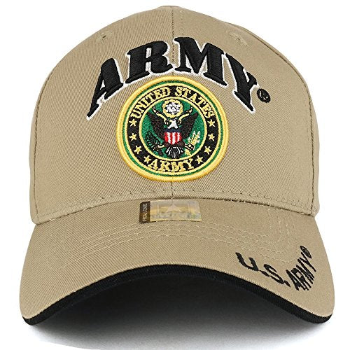 Trendy Apparel Shop 3D US Army Text and Emblem Embroidered Officially Licensed Military Cap