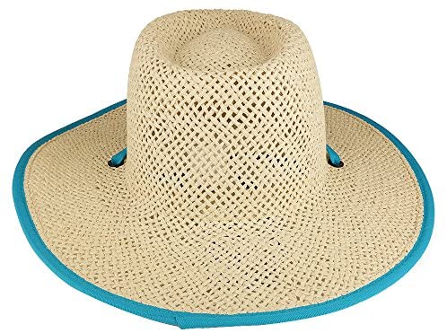 Trendy Apparel Shop Kid's Paper Straw Western Cowboy Hat with Embroidered Patch