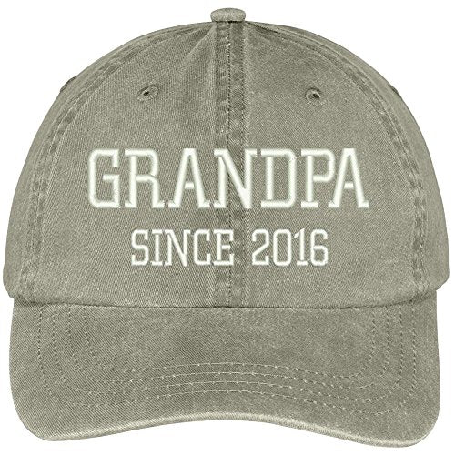 Trendy Apparel Shop Grandpa Since 2016 Embroidered Pigment Dyed Low Profile Cotton Cap