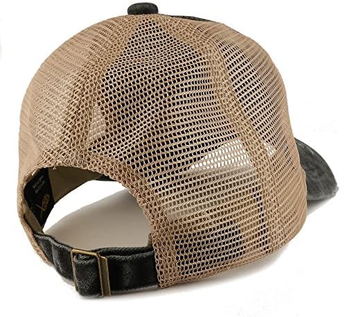 Trendy Apparel Shop PAPA Embroidered Washed Front Mesh Back Frayed Bill Cap