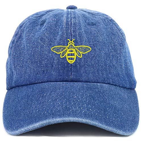 Trendy Apparel Shop Youth Sized Bee Embroidered Adjustable Unstructured Baseball Cap
