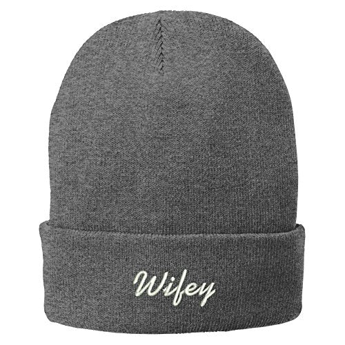 Trendy Apparel Shop Wifey Embroidered Winter Cuff Long Beanie