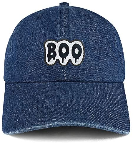 Trendy Apparel Shop Boo Patch Unstructured Denim Baseball Cap