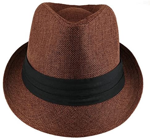 Trendy Apparel Shop UV 50+ Sun Protective Woven Fedora with Pleated Hat Band