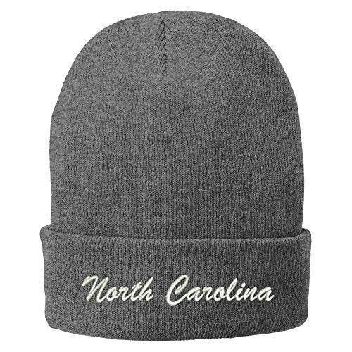Trendy Apparel Shop North Carolina Embroidered Winter Folded Long Beanie