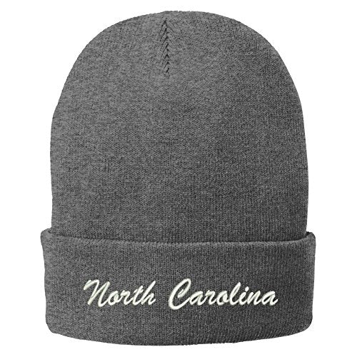Trendy Apparel Shop North Carolina Embroidered Winter Folded Long Beanie