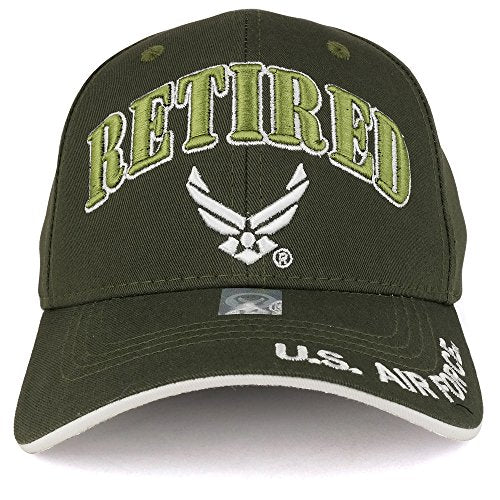 Trendy Apparel Shop US Air Force Retired Embroidered Officially Licensed Military Ripstop Cap