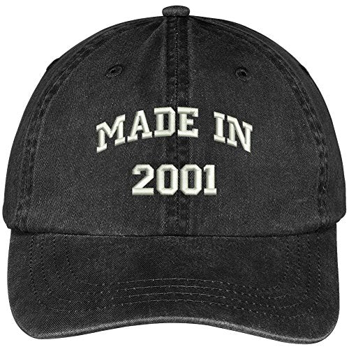 Trendy Apparel Shop Made in 2001-18th Birthday Embroidered Washed Cotton Baseball Cap