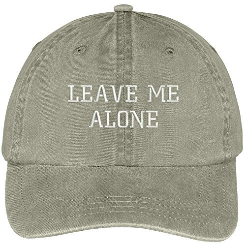 Trendy Apparel Shop Leave Me Alone Embroidered Washed Cotton Adjustable Cap