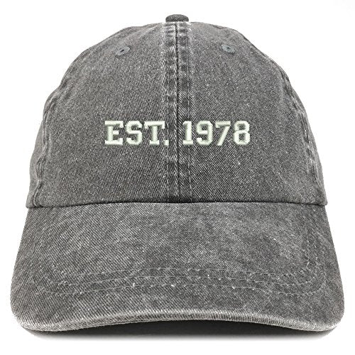 Trendy Apparel Shop EST 1978 Embroidered - 43rd Birthday Gift Pigment Dyed Washed Cap