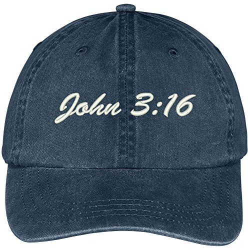 Trendy Apparel Shop Bible Verse John 3:16 Embroidered Pigment Dyed Cotton Baseball Cap