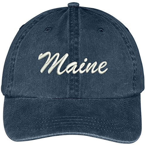 Trendy Apparel Shop Maine State Embroidered Low Profile Adjustable Cotton Cap