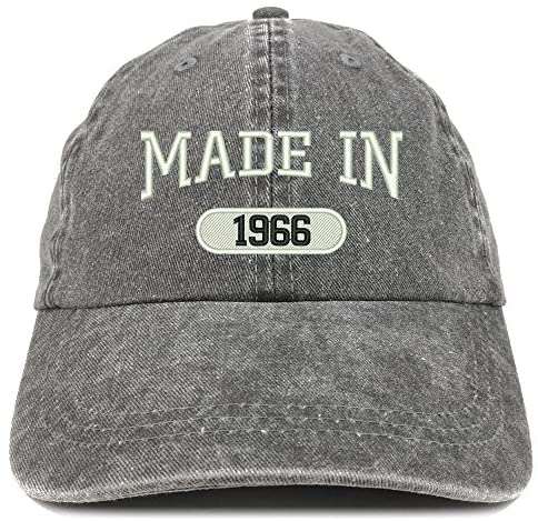 Trendy Apparel Shop Made in 1966 Embroidered 55th Birthday Washed Baseball Cap