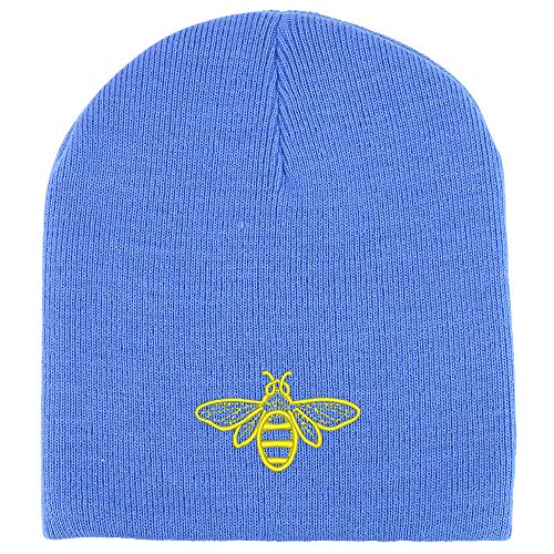 Trendy Apparel Shop Bee Embroidered Acrylic Winter Knit Skull Short Beanie
