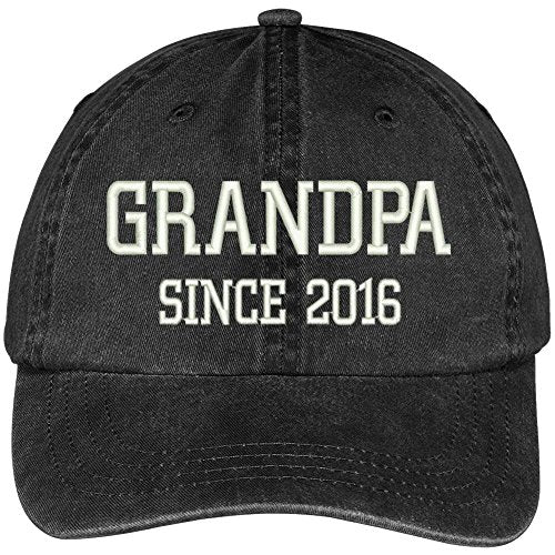 Trendy Apparel Shop Grandpa Since 2016 Embroidered Pigment Dyed Low Profile Cotton Cap