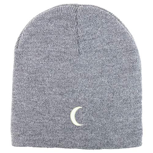 Trendy Apparel Shop Crescent Moon Acrylic Winter Knit Skull Short Beanie