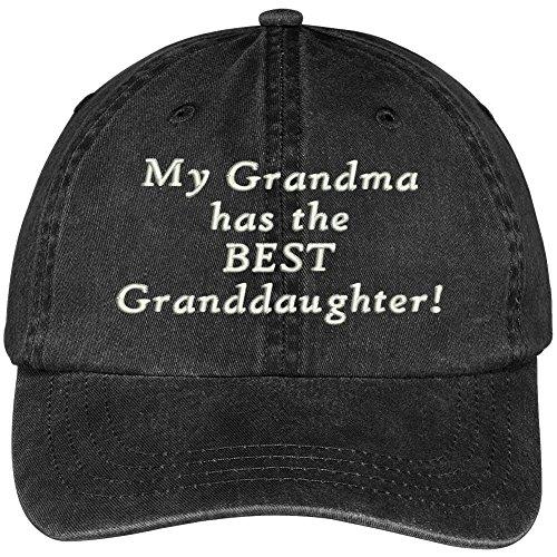 Trendy Apparel Shop My Grandma Has The Best Granddaughter Embroidered Washed Cotton Cap