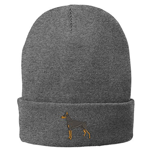 Trendy Apparel Shop Doberman Embroidered Winter Knitted Long Beanie