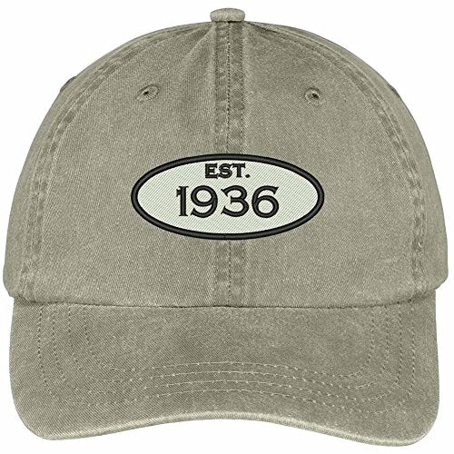Trendy Apparel Shop Established 1936 Embroidered 83rd Birthday Gift Washed Cotton Cap