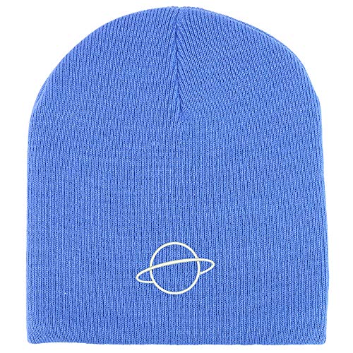 Trendy Apparel Shop Planet Embroidered Acrylic Winter Knit Skull Short Beanie