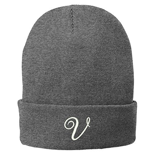 Trendy Apparel Shop Letter V Embroidered Winter Knitted Long Beanie