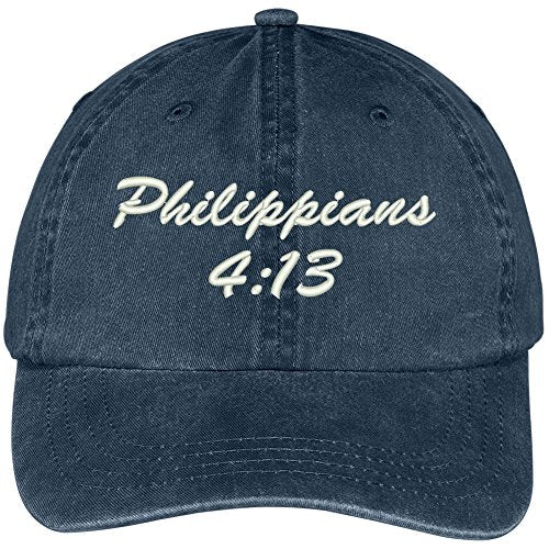 Trendy Apparel Shop Bible Verse Philippians 4:13 Embroidered Pigment Dyed Cotton Baseball Cap