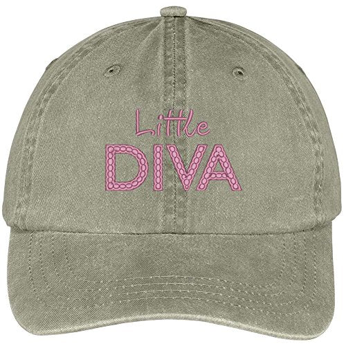 Trendy Apparel Shop Little Diva Embroidered Washed Soft Cotton Adjustable Baseball Cap