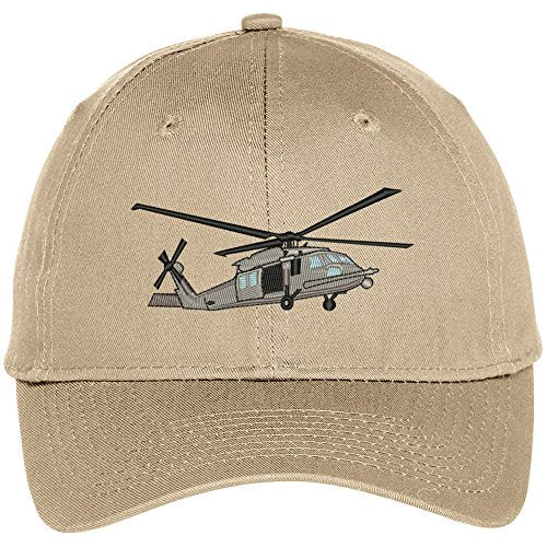 Trendy Apparel Shop Black Hawk Helicopter Embroidered Snapback Adjustable Baseball Cap