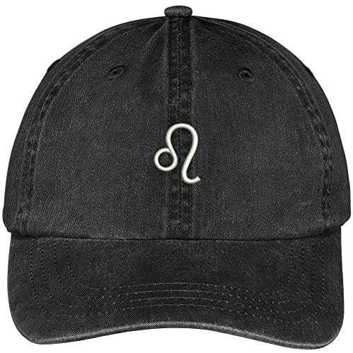 Trendy Apparel Shop Leo Zodiac Signs Embroidered Soft Crown 100% Brushed Cotton Cap