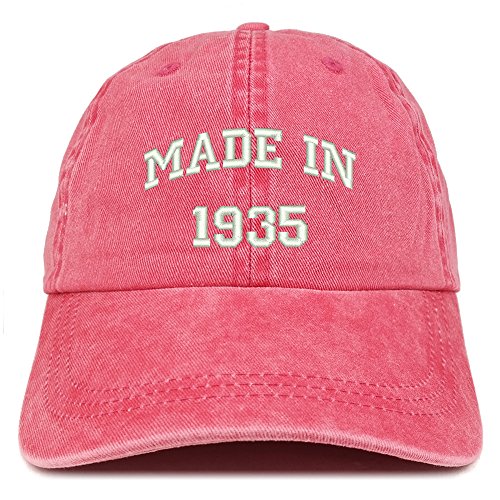 Trendy Apparel Shop Made in 1935 Text Embroidered 86th Birthday Washed Cap