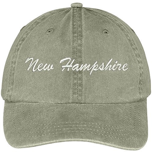 Trendy Apparel Shop New Hampshire State Embroidered Low Profile Adjustable Cotton Cap