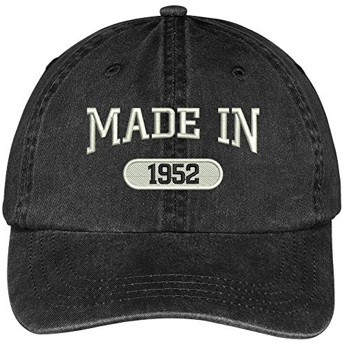 Trendy Apparel Shop 67th Birthday - Made in 1952 Embroidered Low Profile Washed Cotton Baseball Cap