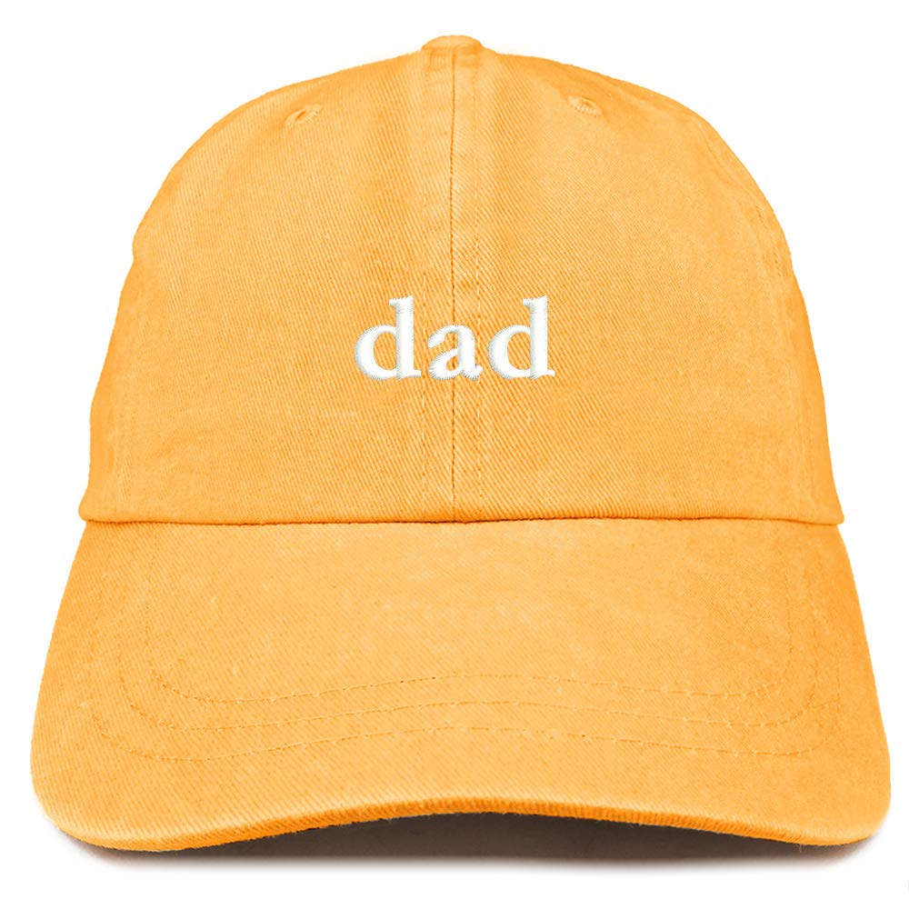 Trendy Apparel Shop Dad Embroidered Low Profile Washed Cotton Cap - Mango