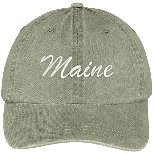 Trendy Apparel Shop Maine State Embroidered Low Profile Adjustable Cotton Cap