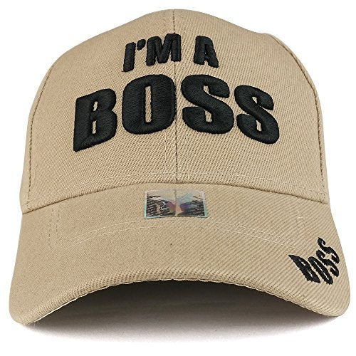 Trendy Apparel Shop I'm A Boss 3D Puff Embroidered Structured Adjustable Baseball Cap