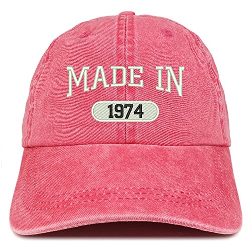 Trendy Apparel Shop Made in 1974 Embroidered 47th Birthday Washed Baseball Cap