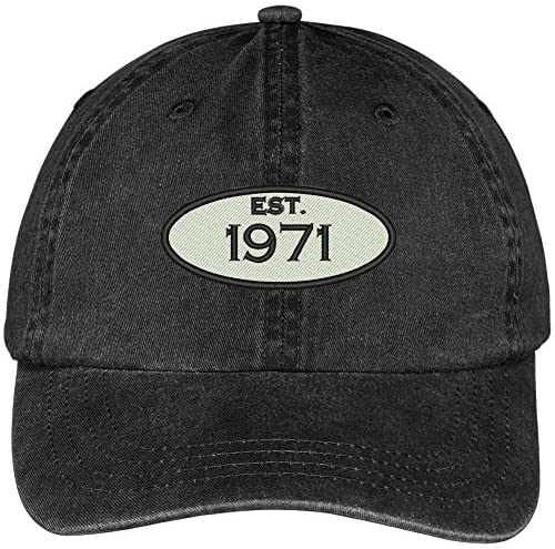 Trendy Apparel Shop Established 1971 Embroidered 48th Birthday Gift Washed Cotton Cap