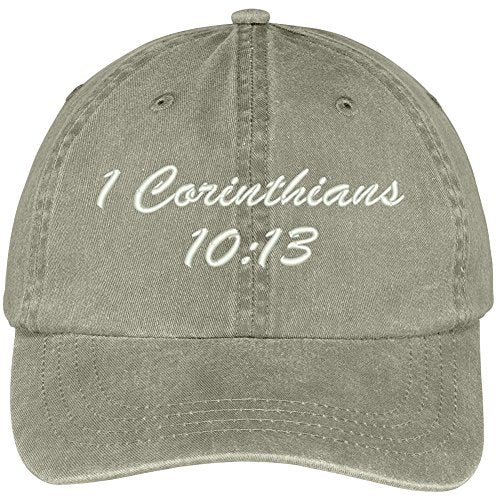 Trendy Apparel Shop Bible Verse 1 Corinthians 10:13 Embroidered Pigment Dyed Cotton Baseball Cap